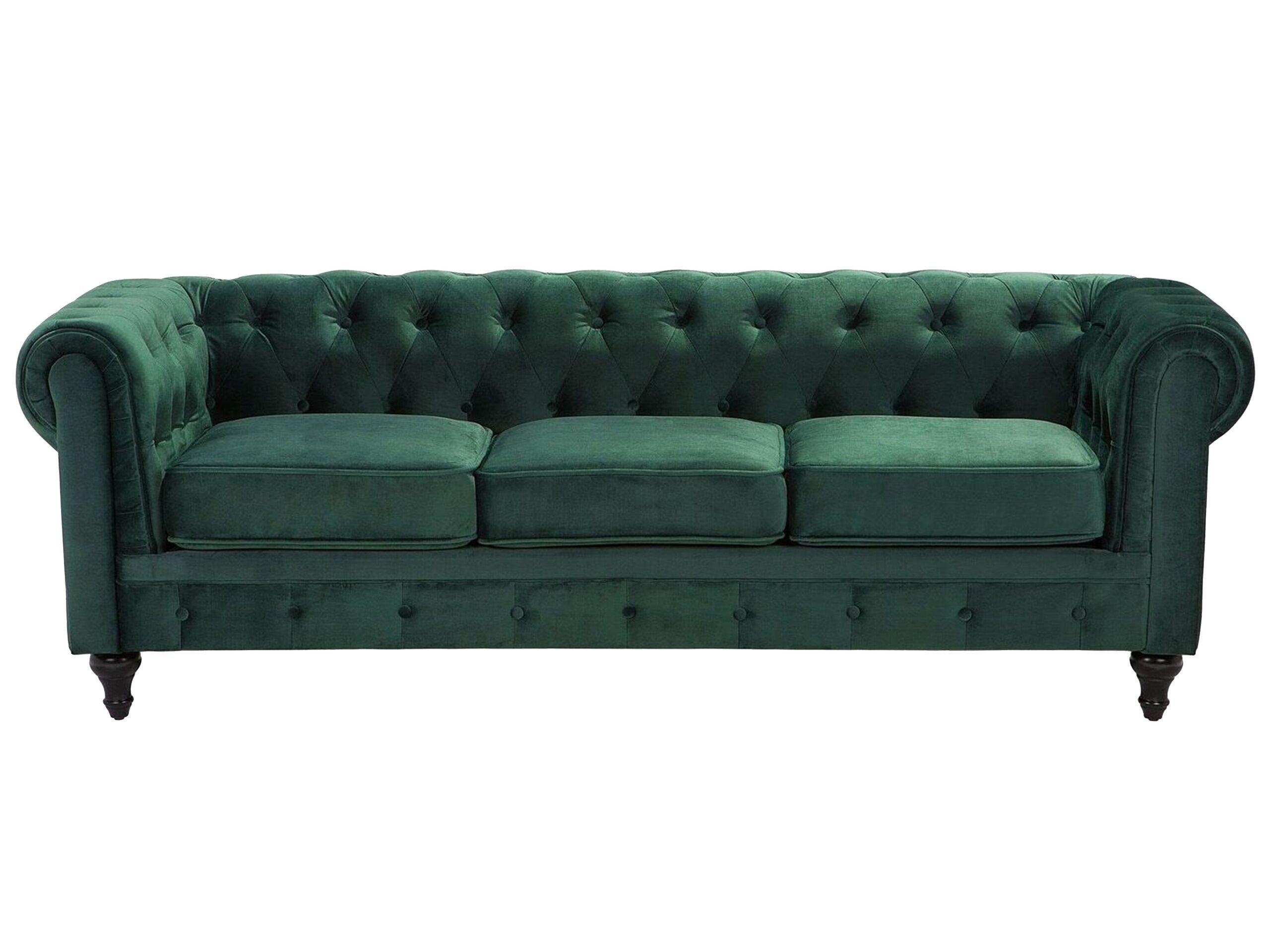 Image of 3 Sitzer Sofa aus Samtstoff Glamourös CHESTERFIELD 3 Sitzer Sofa aus Samtstoff Glamourös CHESTERFIELD