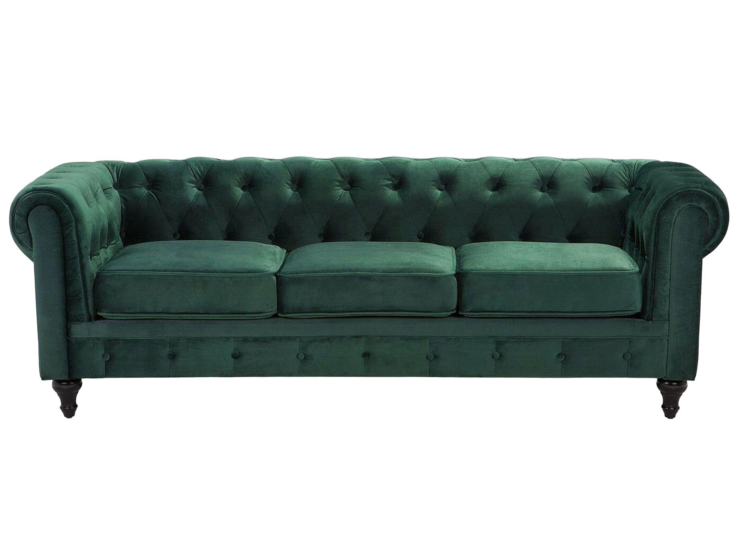 Beliani Canapé 3 places en Velours Glamour CHESTERFIELD  