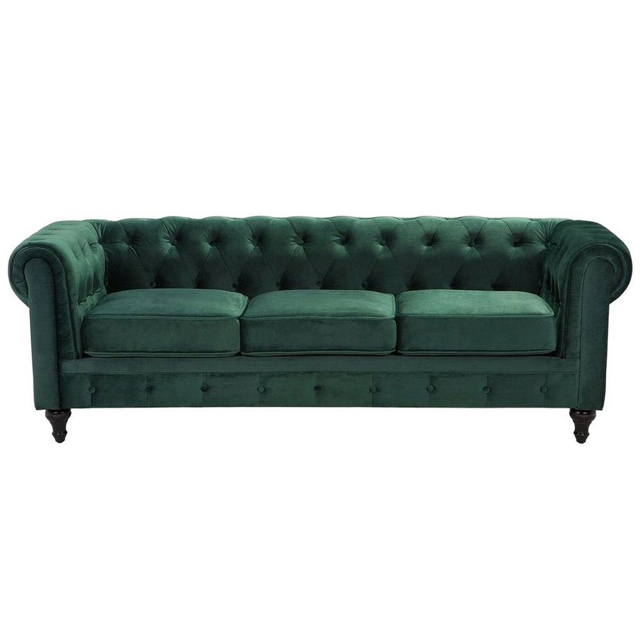 3 Sitzer Sofa aus Samtstoff Glamourös CHESTERFIELD
