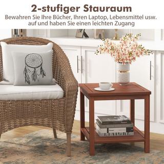 Northix Tavolino laterale portatile a 2 livelli  