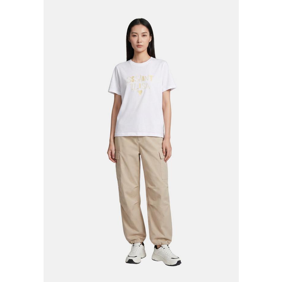 Chiara Ferretti T-shirt con stampa dorata  