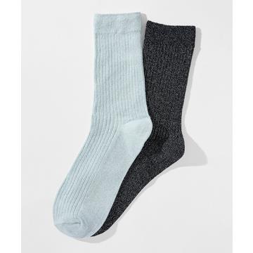 Lot de 2 paires de chaussettes maille côtelée irisée.