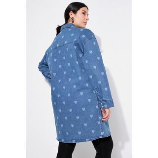 Studio Untold Robe en jean oversize imprimé Cœurs  