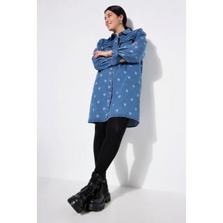 Studio Untold Robe en jean oversize imprimé Cœurs  