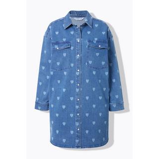 Studio Untold Robe en jean oversize imprimé Cœurs  