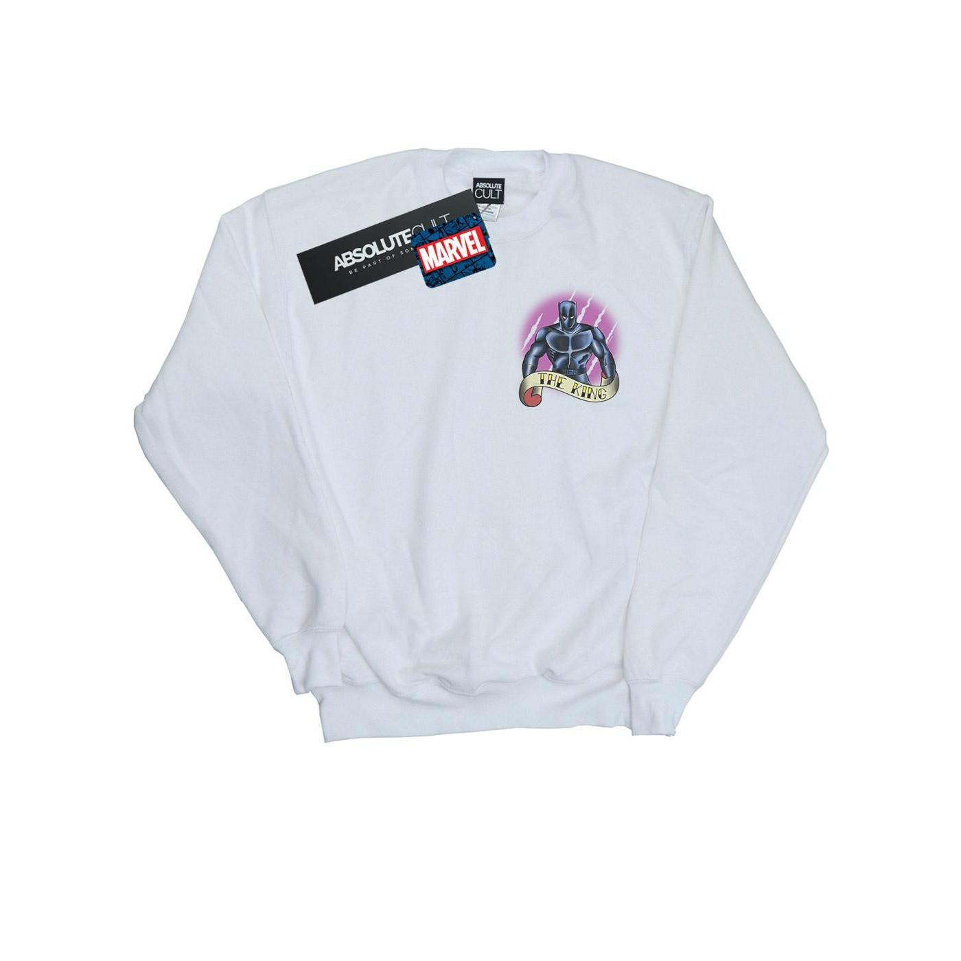 Image of Black Panther Tattoo Breast Print Sweatshirt Mädchen Weiss 128