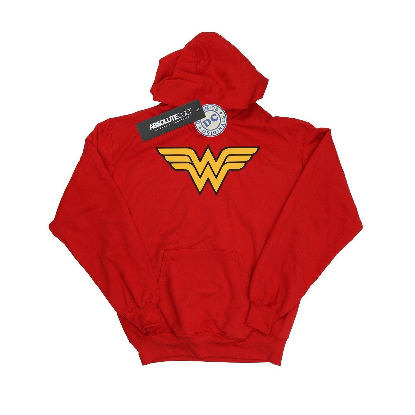 Image of Wonder Woman Logo Kapuzenpullover Jungen Rot Bunt 140/146