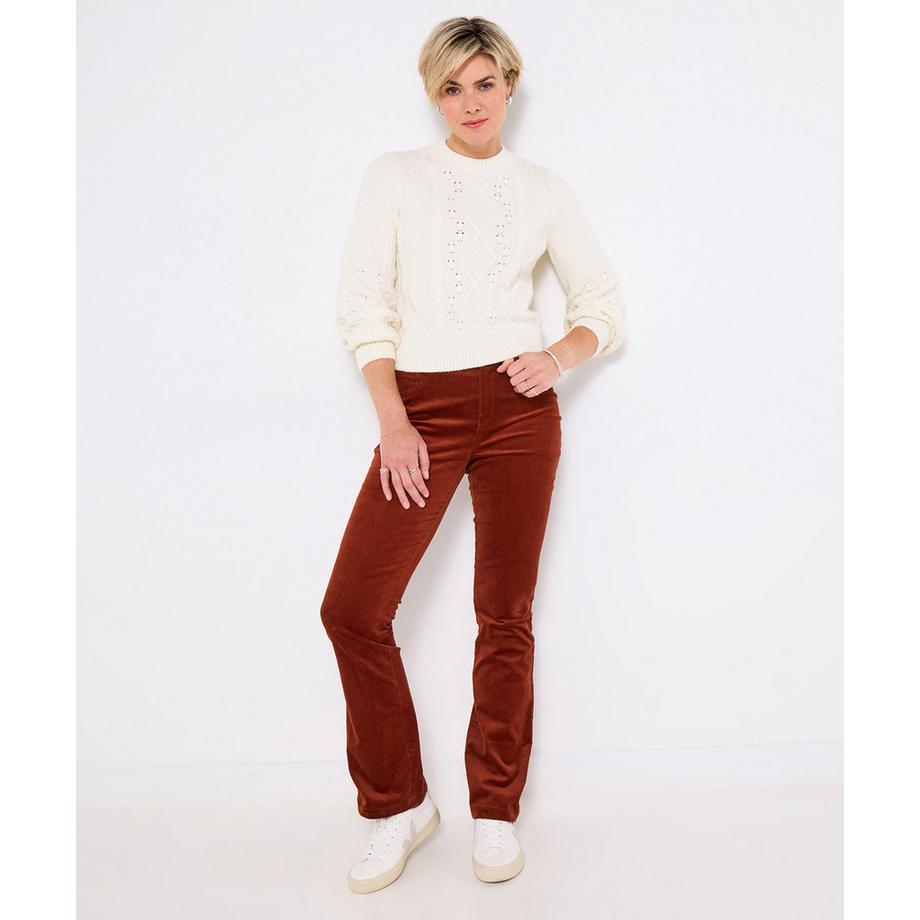 Pantalon bootcut en moleskine stretch