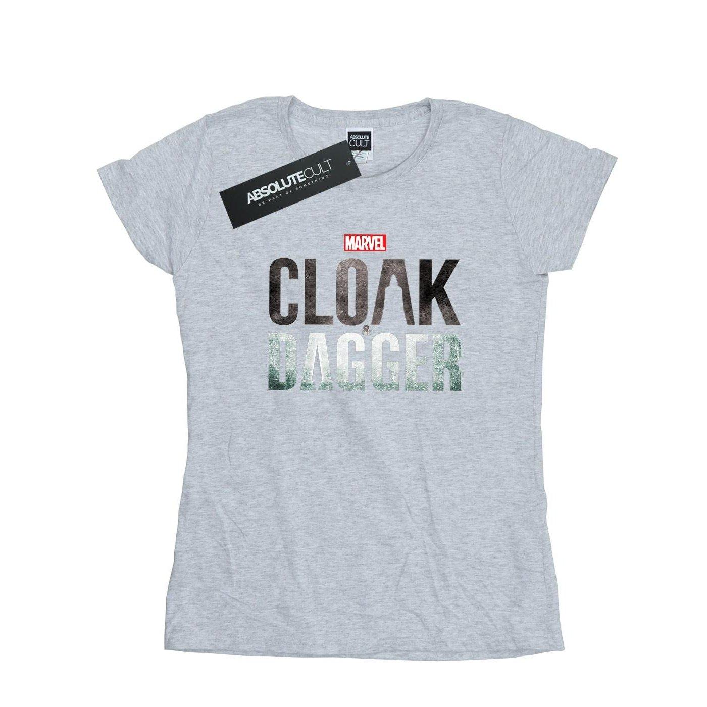 Image of Cloak And Dagger Logo Tshirt Damen Grau S