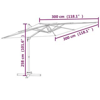 VidaXL Parasol de jardin en porte-à-faux  