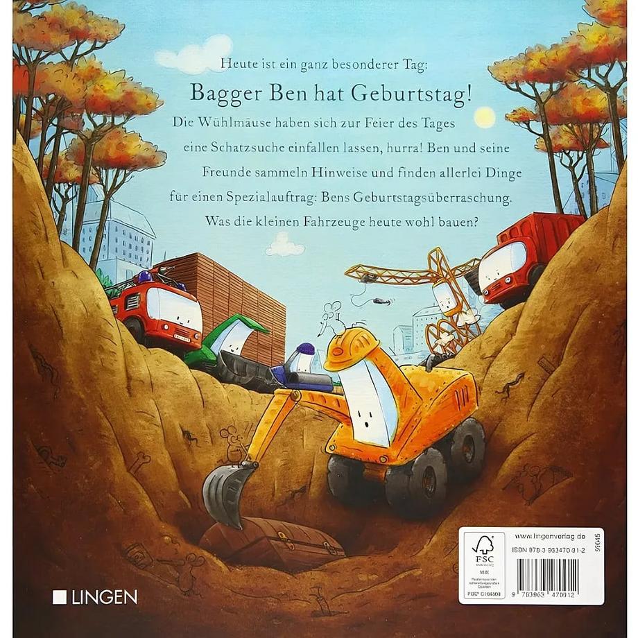 Bagger Ben feiert Geburtstag- Eine kunterbunte Geschichte aus dem Baustellen-Kindergarten Horn, Dörte; Stampe, Philipp (Illustrationen) Couverture rigide 
