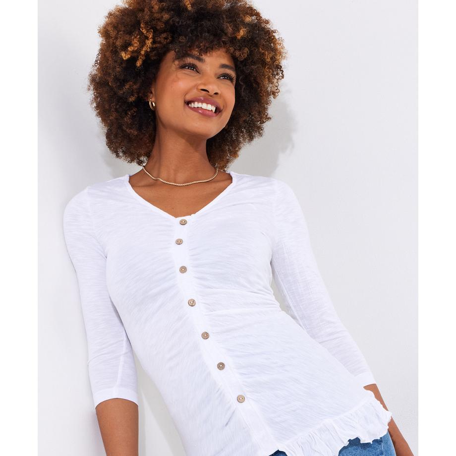 Joe Browns Longline Jersey Top mit Rüschen vorne  