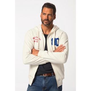 JP1880  Hoodiejacke, Zipper, Badges, Kängurutasche 