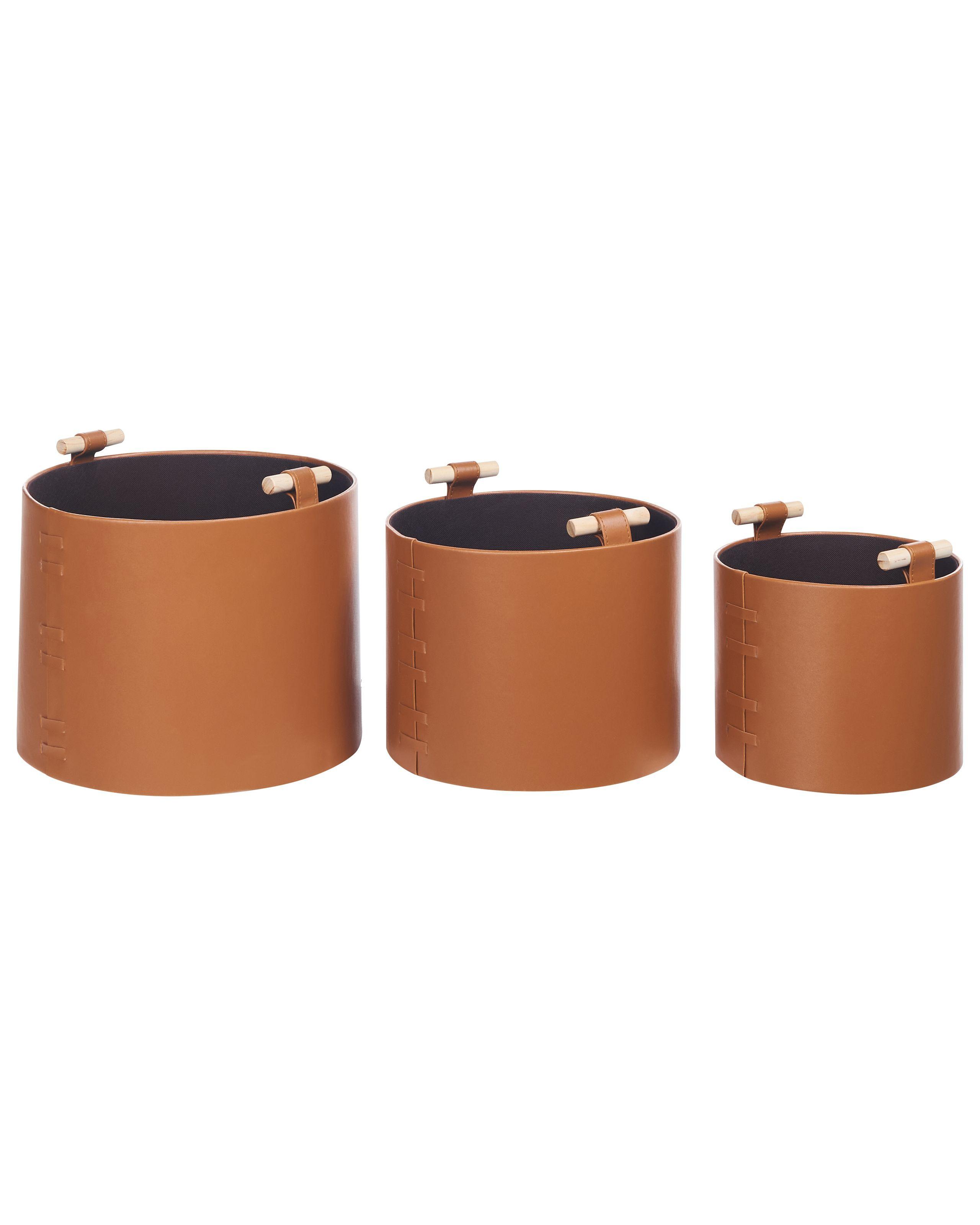 Beliani Korb, Büroaccessoires en Pelle sintetica Retrò ARAM  