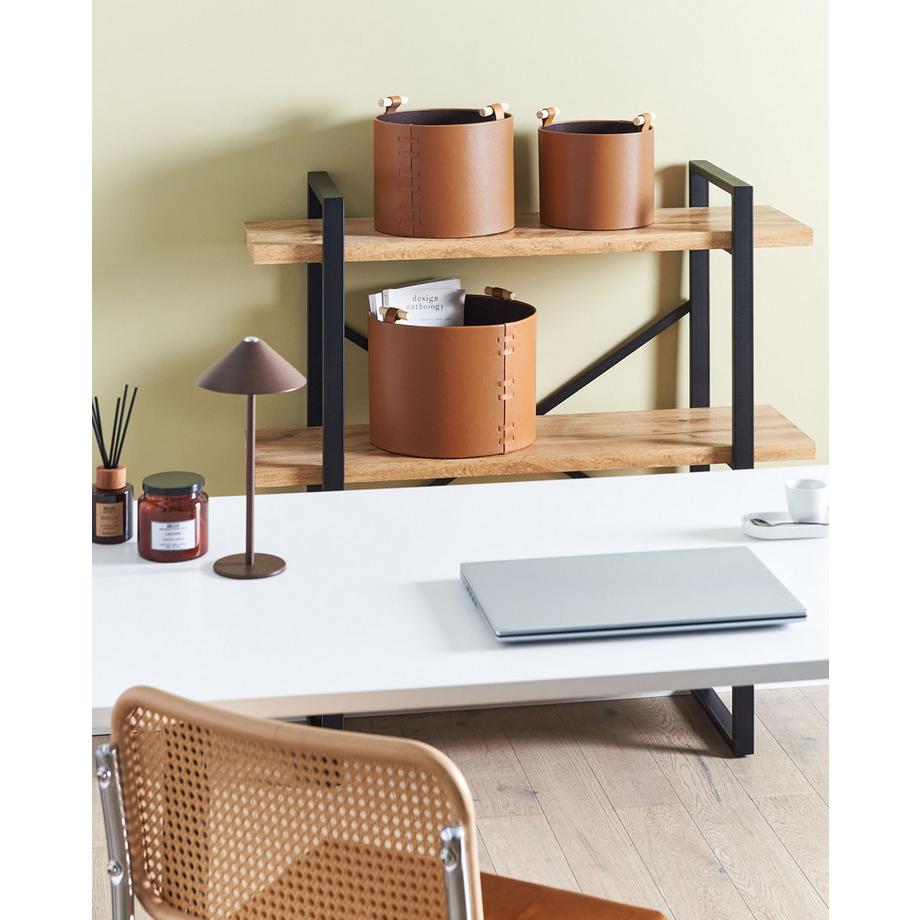 Beliani Korb, Büroaccessoires aus Kunstleder Retro ARAM  