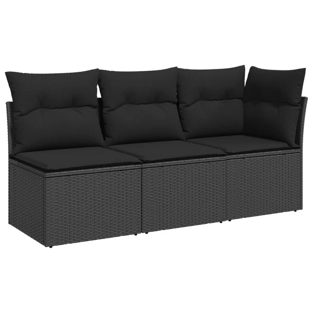 VidaXL - Gartensofa poly-rattan, One Size, Schwarz