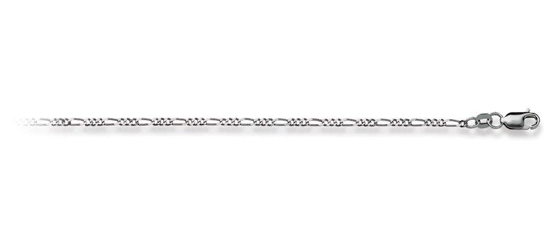Image of Collier Figaro Weissgold 750, 1.8mm, 55cm Unisex Silber 55 CM