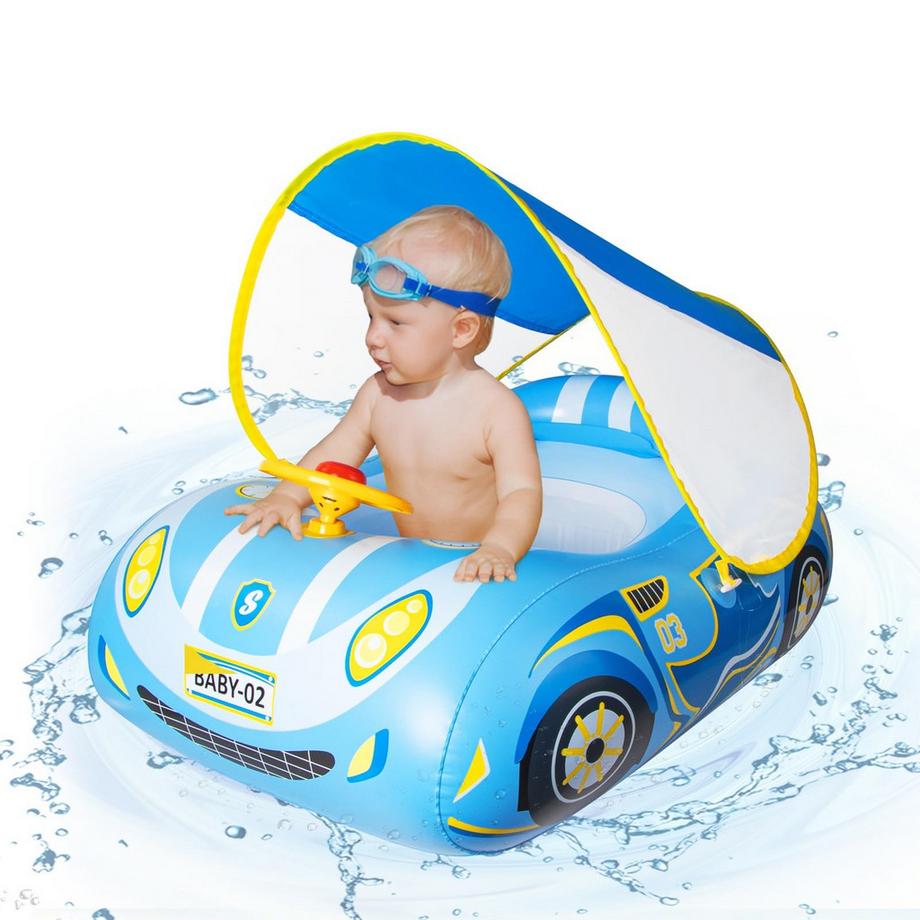 Schwimmring Baby mit Sonnendach und Doppelairbag
