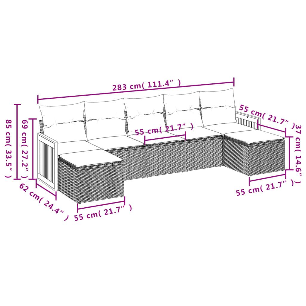 VidaXL Ensemble de canapés de jardin rotin synthétique  