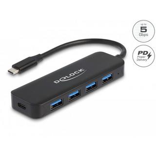 DeLock  64170 hub & concentrateur USB 3.2 Gen 1 (3.1 Gen 1) Type-C 5000 Mbit/s Noir 