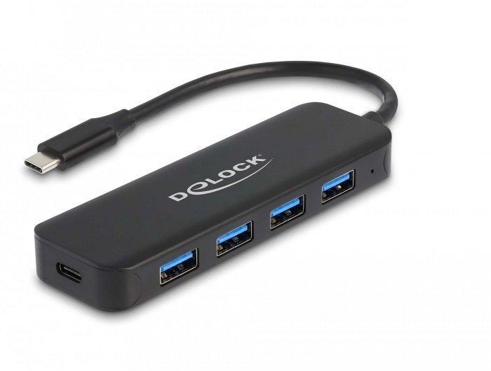 DeLock  64170 Schnittstellen-Hub USB 3.2 Gen 1 (3.1 Gen 1) Type-C 5000 Mbit/s Schwarz 