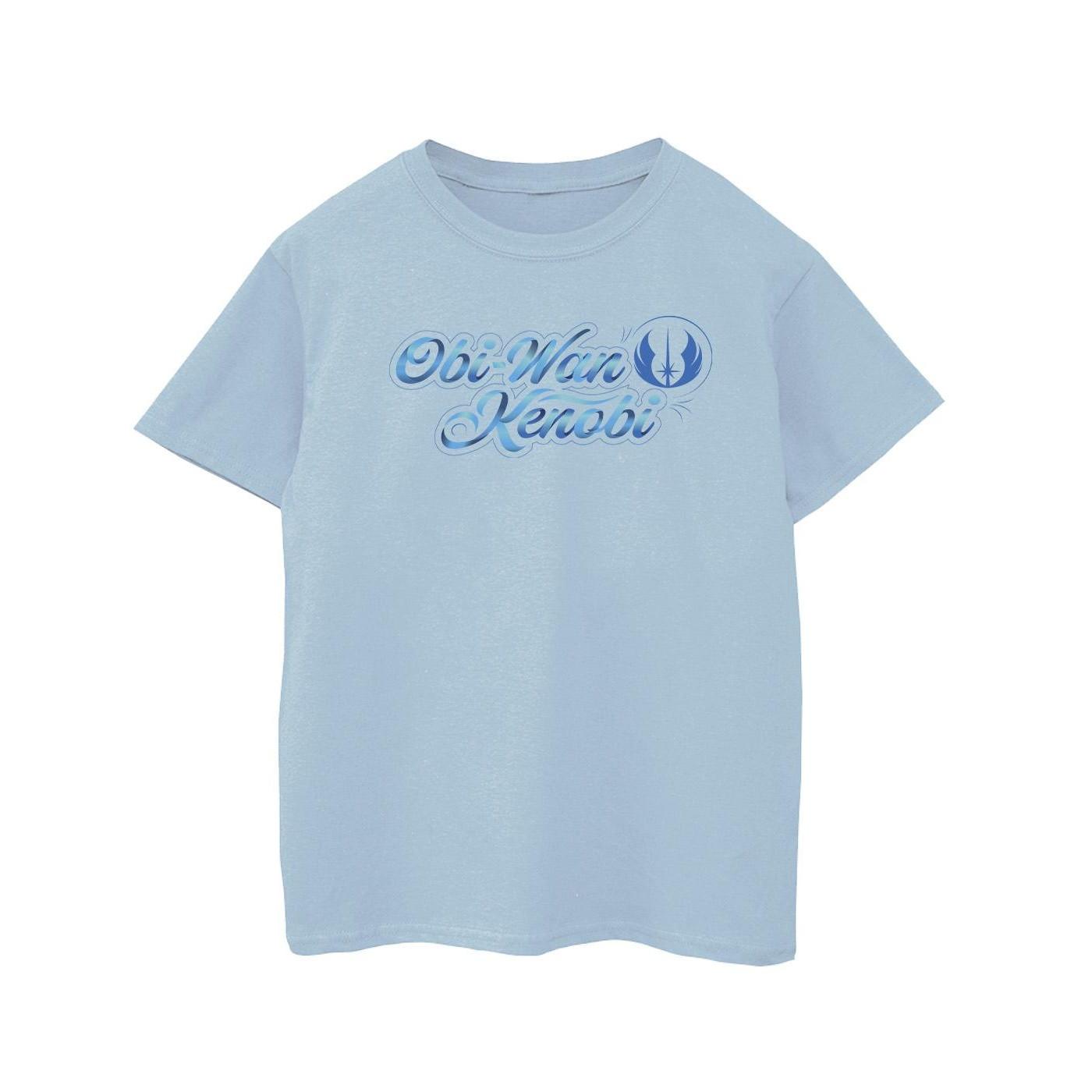 Image of Obiwan Kenobi Ribbon Font Tshirt Mädchen Blau 152-158