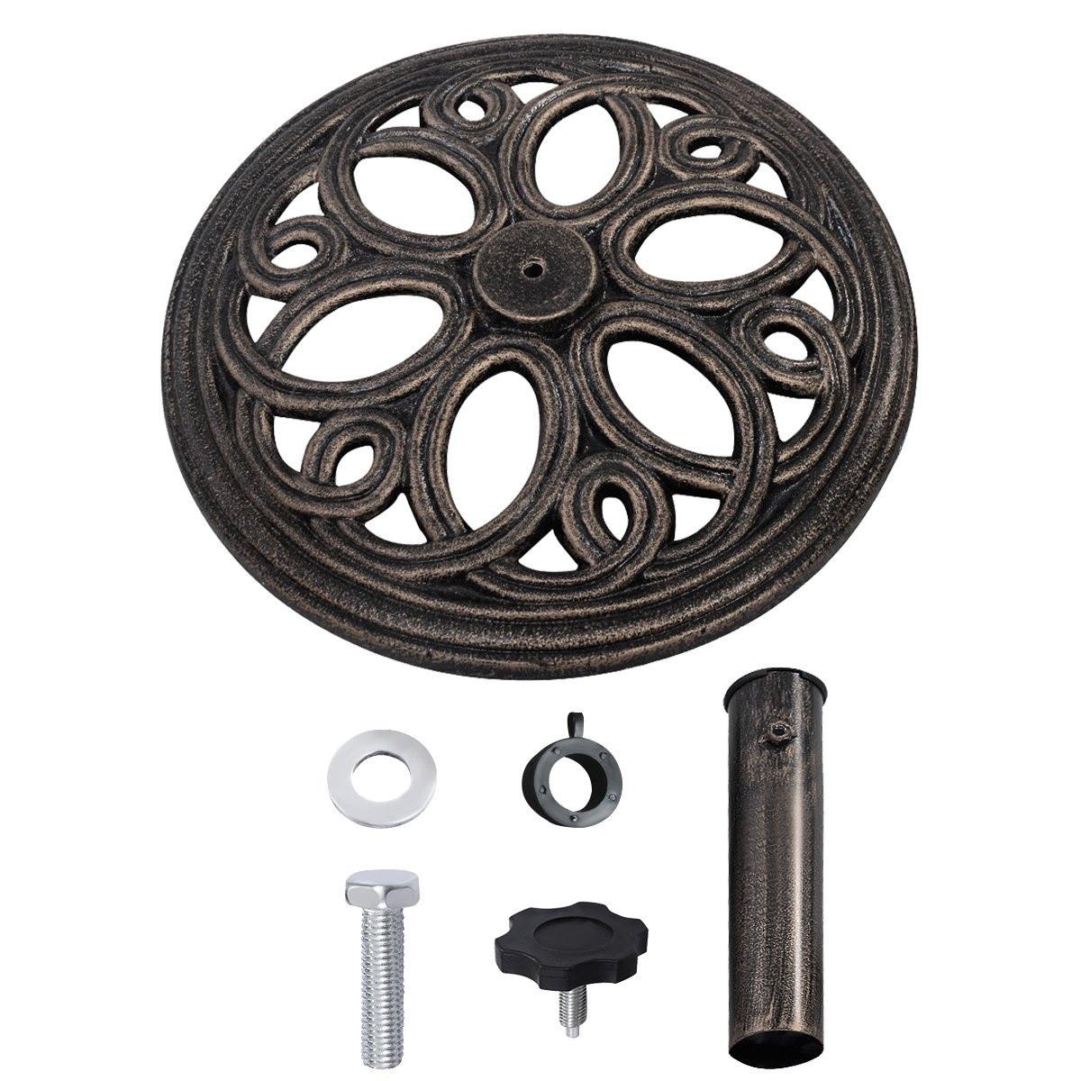 Northix Sonnenschirmständer stabiler Schirmständer aus robustem Gusseisen für 38 mm bis 48 mm Gestänge  