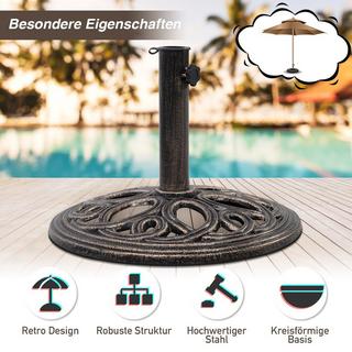 Northix Sonnenschirmständer stabiler Schirmständer aus robustem Gusseisen für 38 mm bis 48 mm Gestänge  
