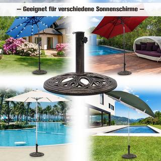 Northix Sonnenschirmständer stabiler Schirmständer aus robustem Gusseisen für 38 mm bis 48 mm Gestänge  