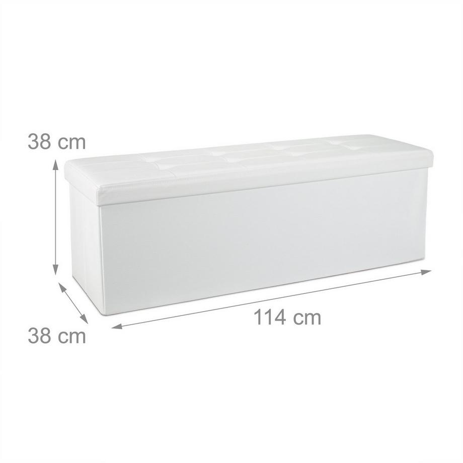 B2X Klappbare Sitzbank mit Stauraum aus Kunstleder  