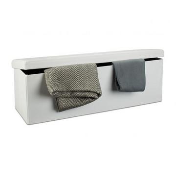 Banc de rangement pliant en cuir artificiel