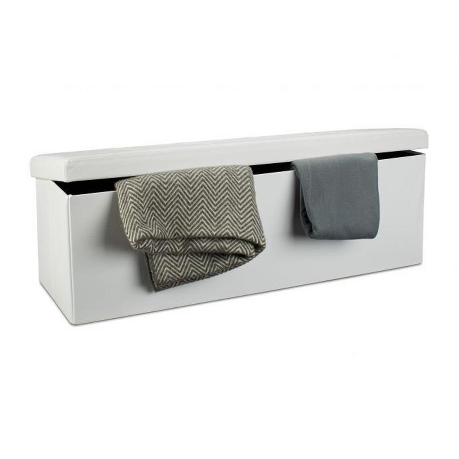 Banc de rangement pliable en cuir artificiel