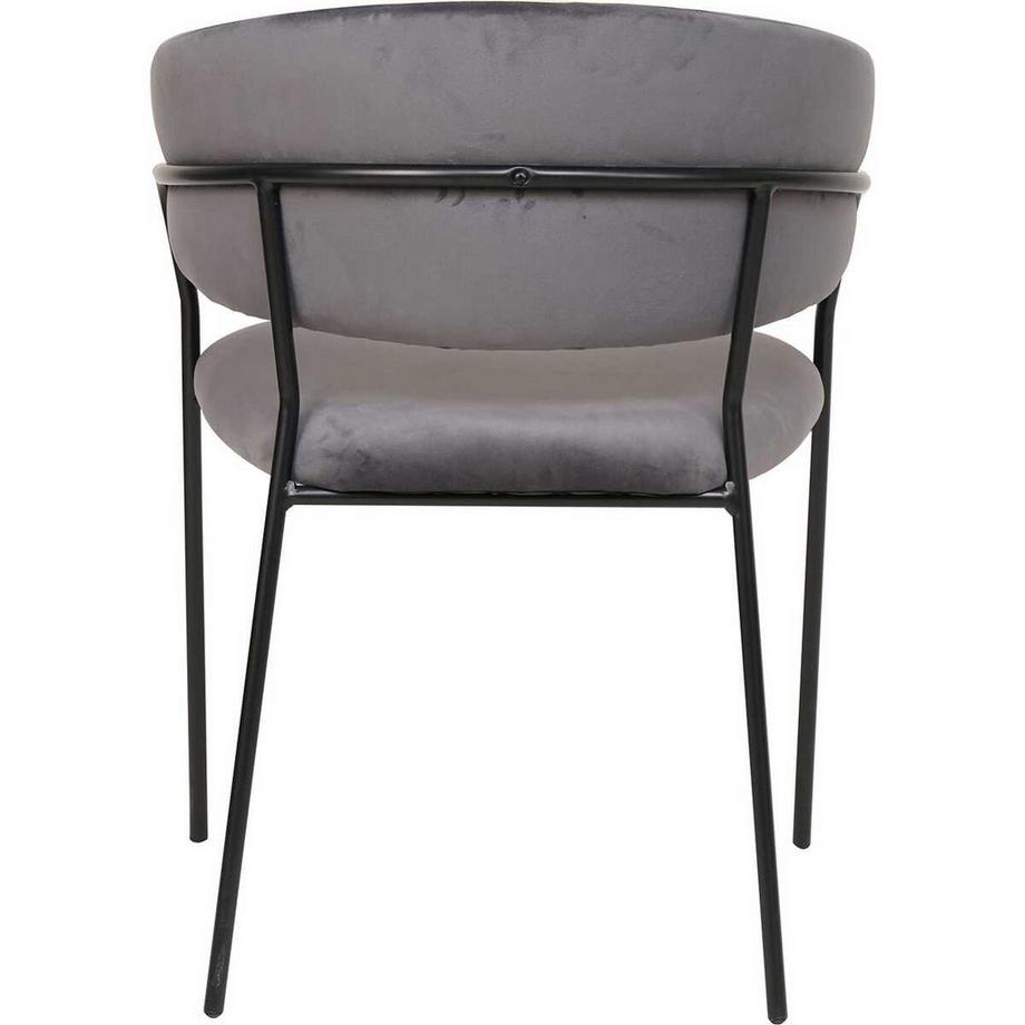 mutoni Chaise velours gris noir  