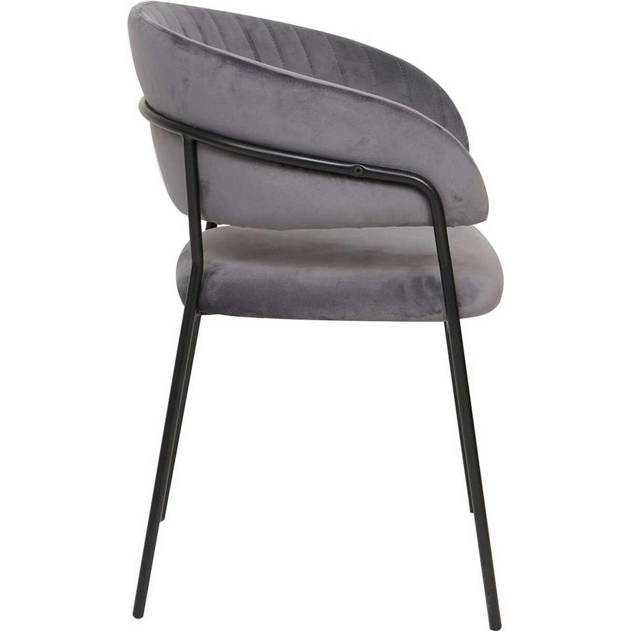 mutoni Chaise velours gris noir  
