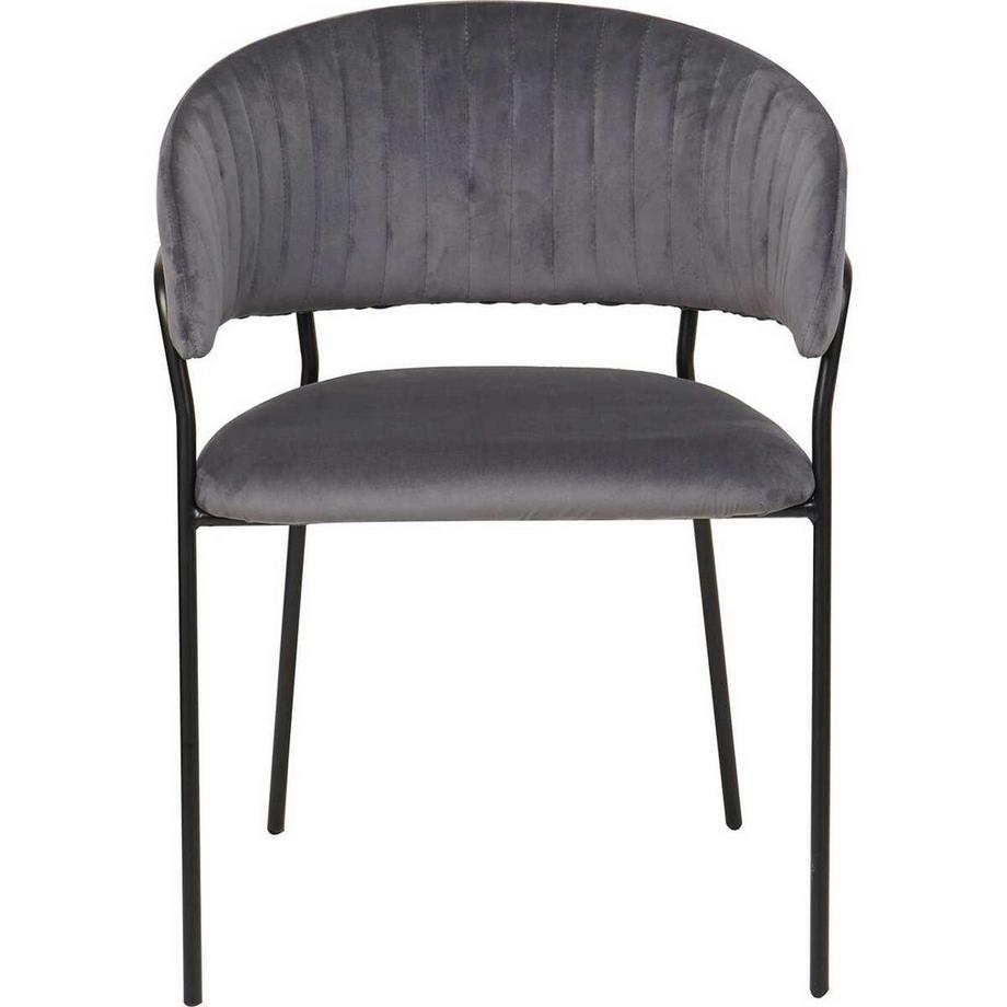 mutoni Chaise velours gris noir  