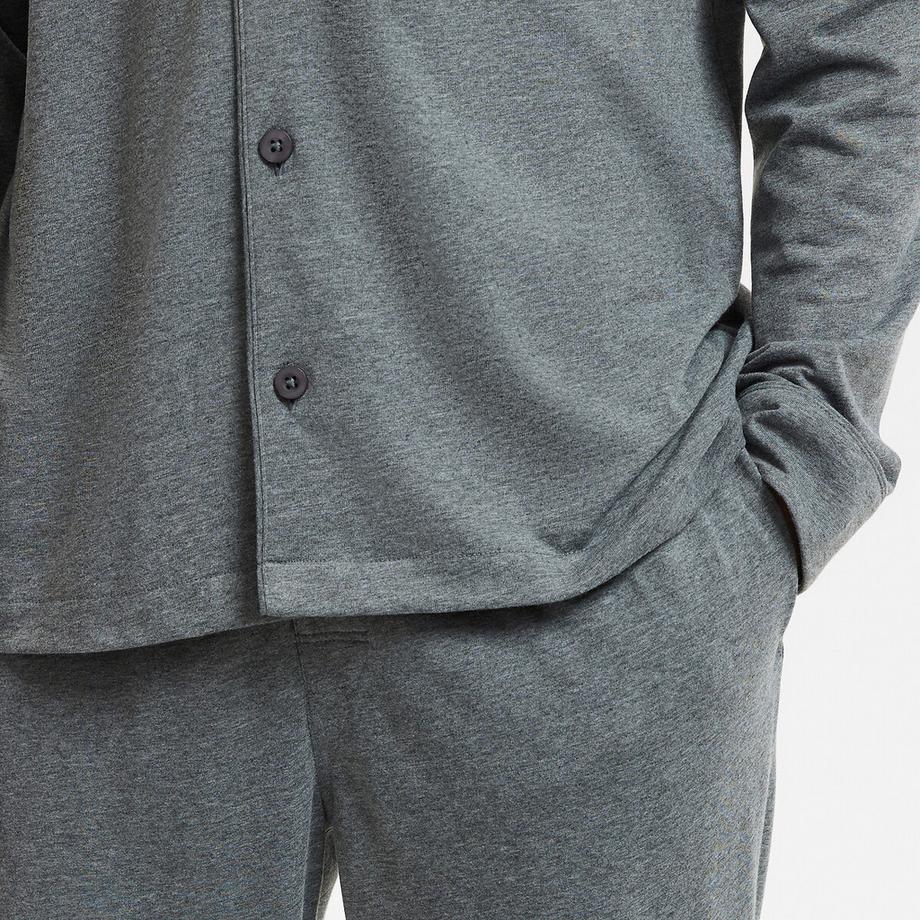 La Redoute Collections Langer Jersey Pyjama mit Hemdkragen  