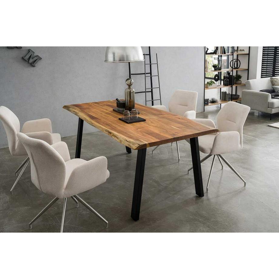 mutoni Table en bois massif Luranta acacia naturel 240x110  