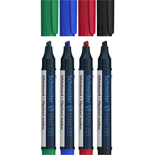 Schneider Schreibgeräte  Schneider Schreibgeräte Maxx 293 evidenziatore 4 pz Punta smussata Nero, Blu, Verde, Rosso 