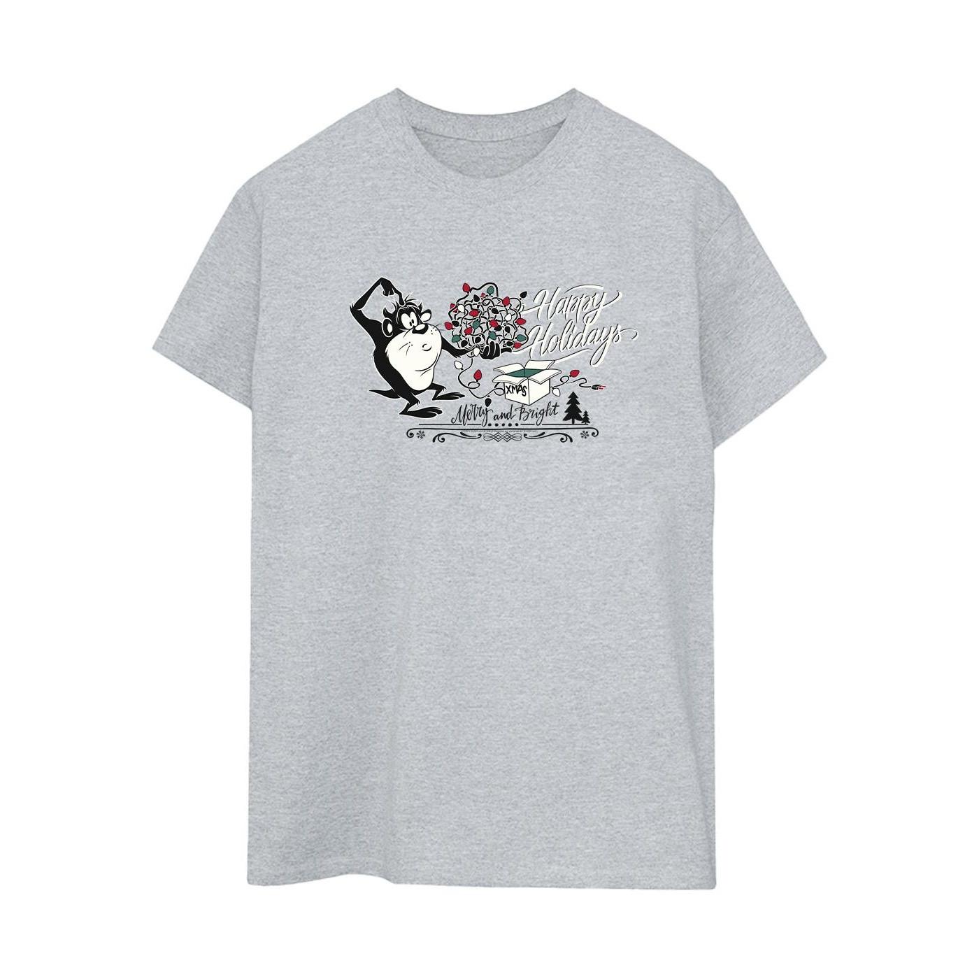 Image of Happy Holidays Tshirt Damen Grau 4XL