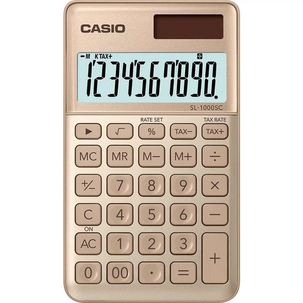 CASIO – Taschenrechner BIC SL1000SCG 10-stellig, Gold