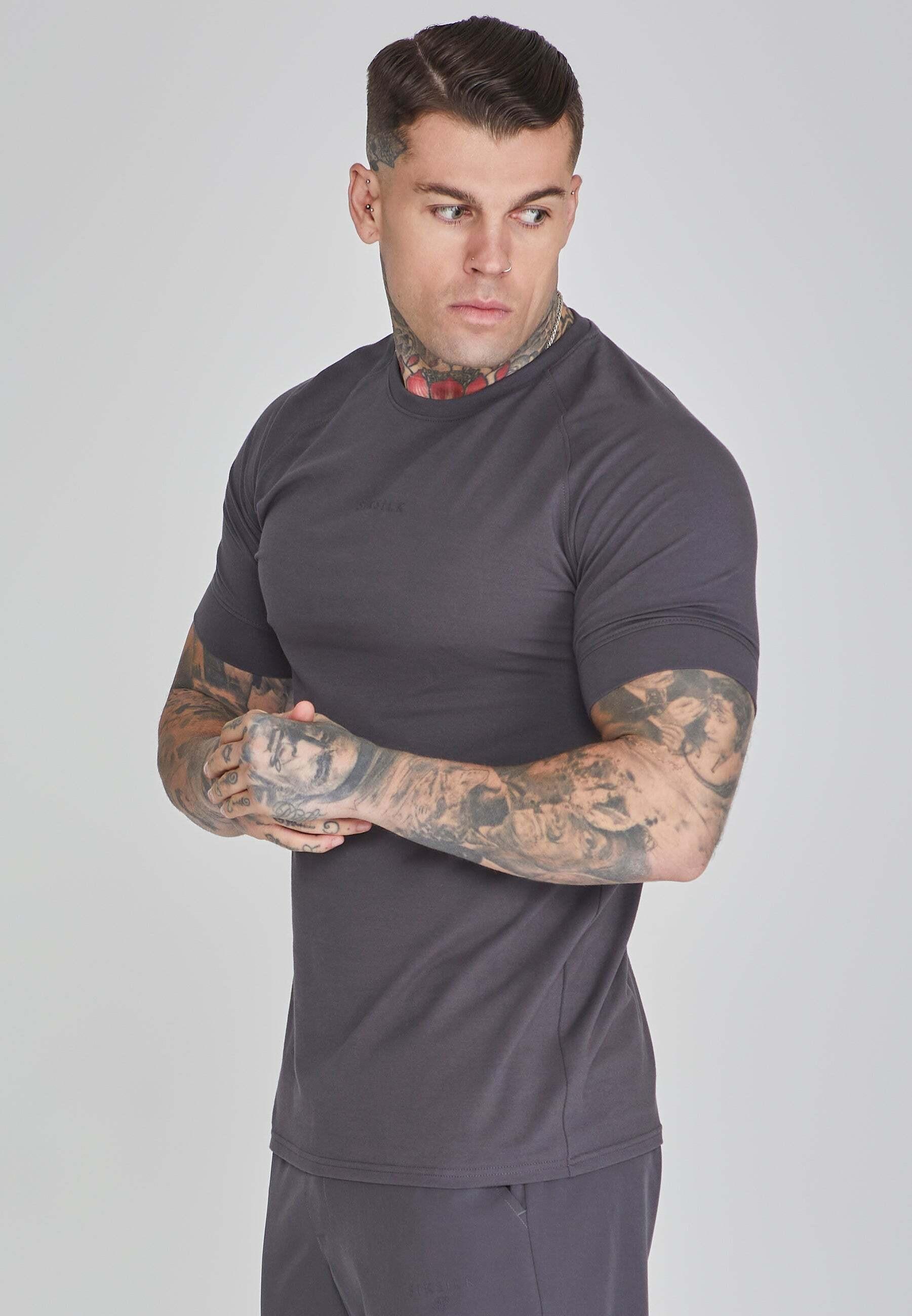 Sik Silk  T-Shirt Smart T-Shirt in Dark Grey 