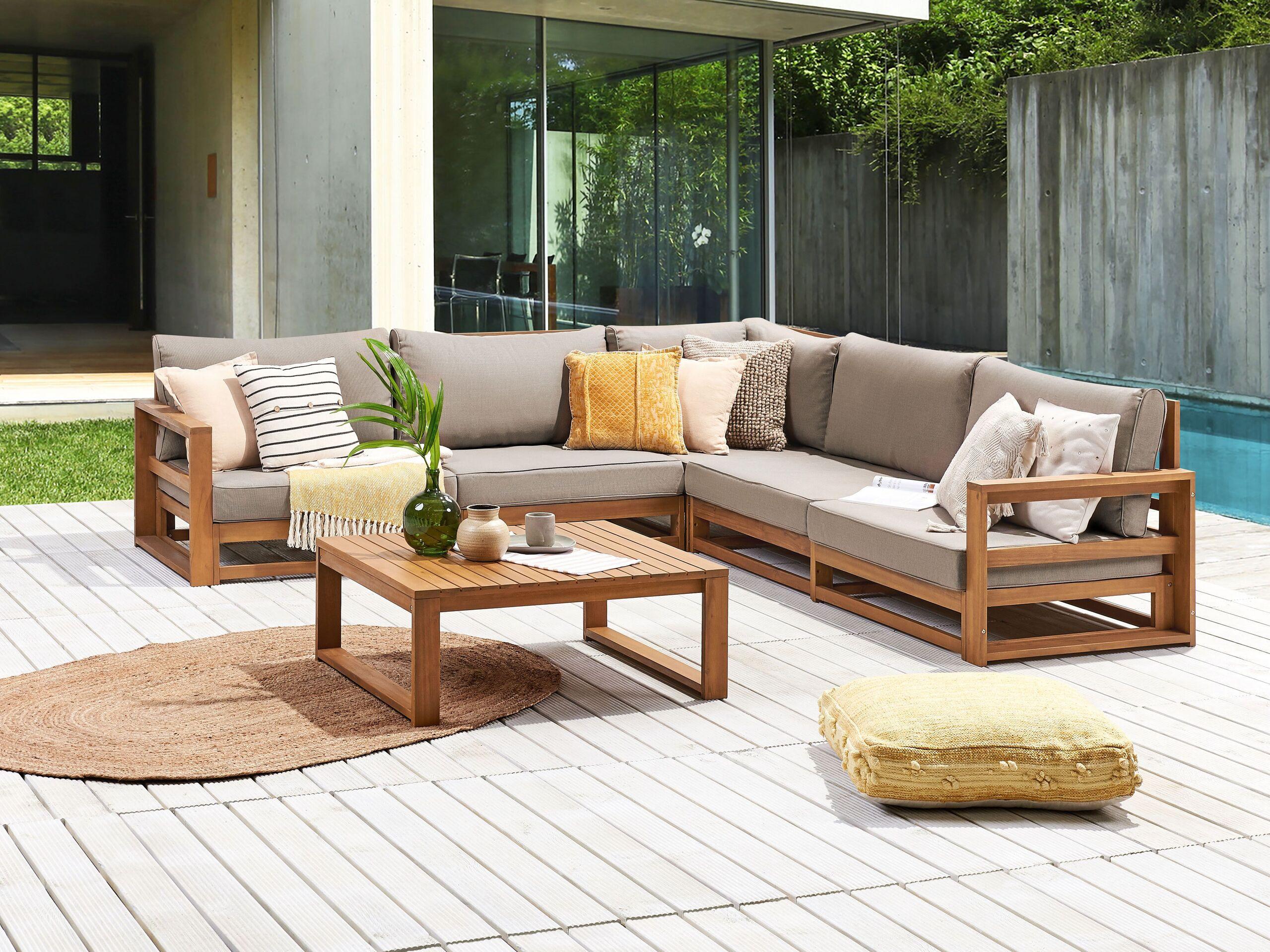 Beliani Set lounge pour jardin en Bois d'acacia certifié FSC® Scandinave TIMOR  