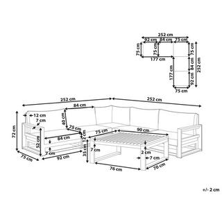 Beliani Set lounge pour jardin en Bois d'acacia certifié FSC® Moderne TIMOR  