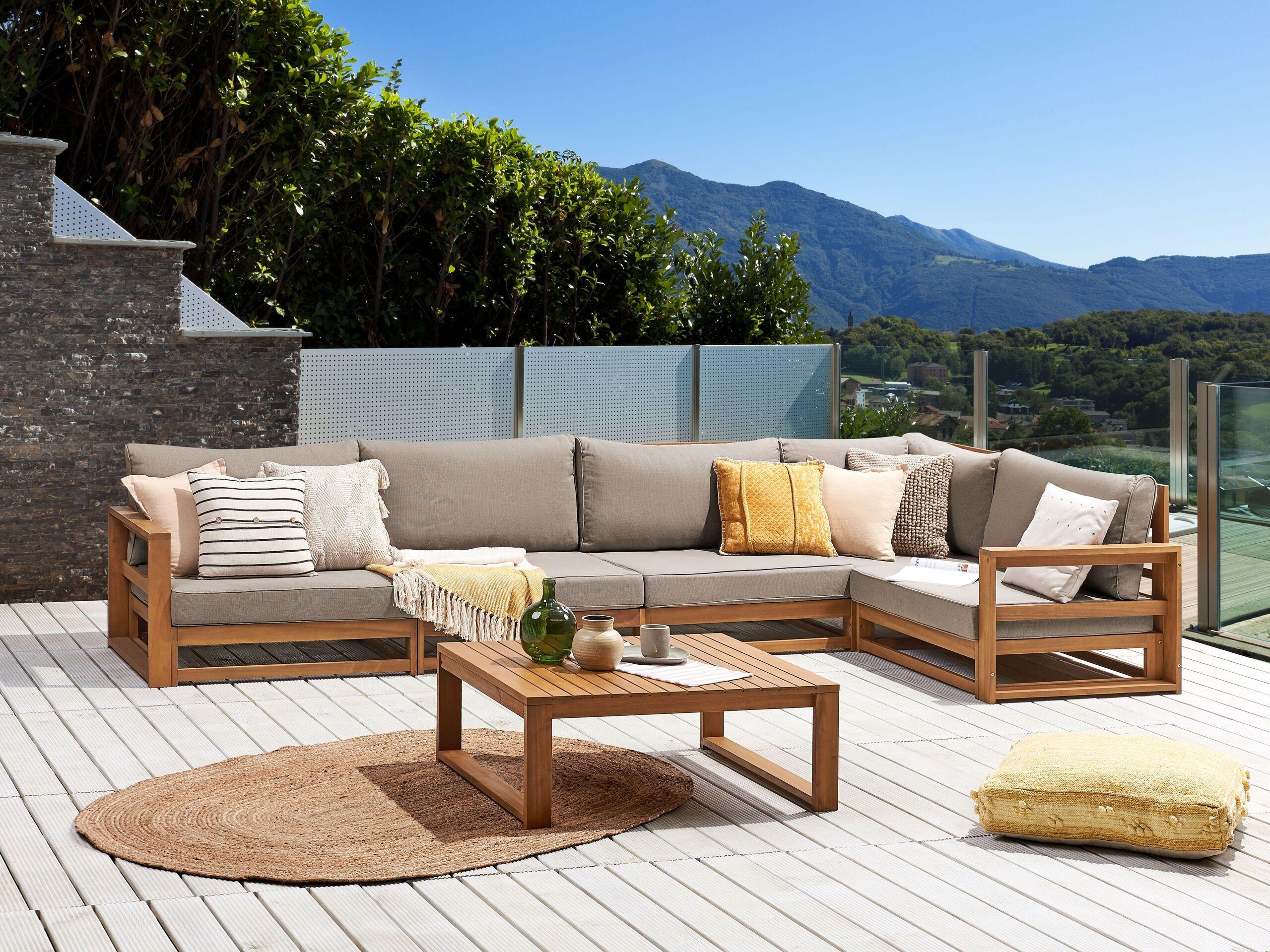 Beliani Set lounge pour jardin en Bois d'acacia certifié FSC® Scandinave TIMOR  