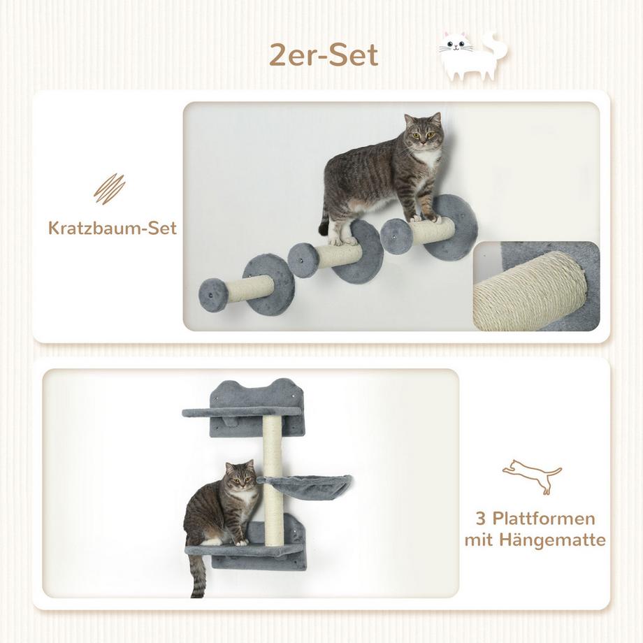 PawHut  Mur d'escalade pour chat 