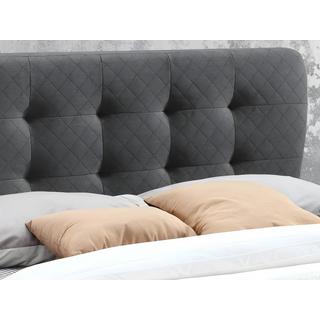 Vente-unique Letto 180 x 200 cm con testata trapuntata Tessuto Grigio - ELIDE  