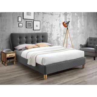 Vente-unique Letto 180 x 200 cm con testata trapuntata Tessuto Grigio - ELIDE  