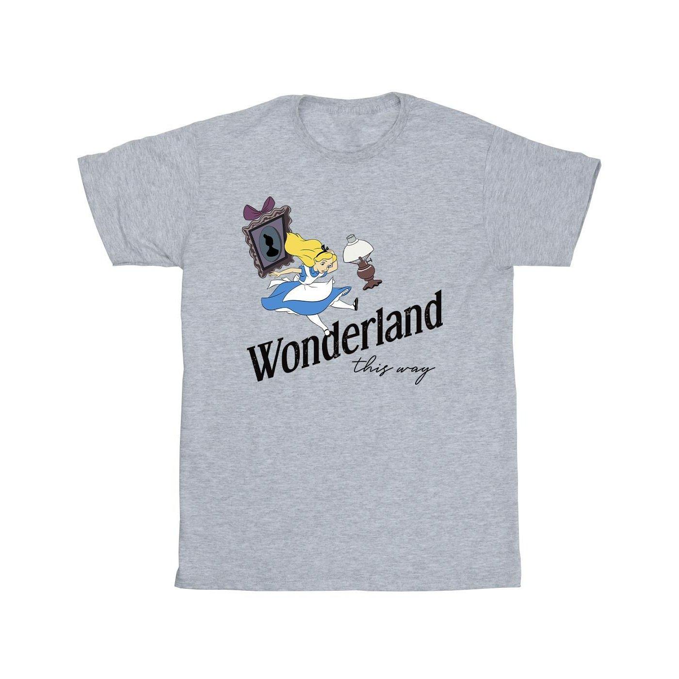 Image of Alice In Wonderland This Way Tshirt Herren Grau 4XL