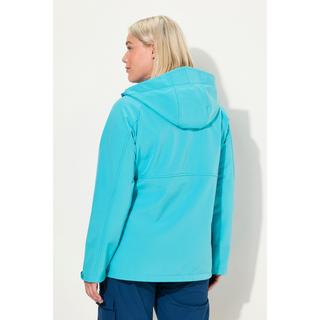 Ulla Popken  Veste Softshell à capuche, poches zippées, fermetures à scratch 