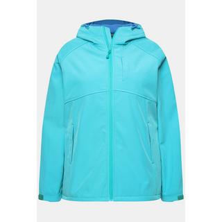 Ulla Popken  Veste Softshell à capuche, poches zippées, fermetures à scratch 